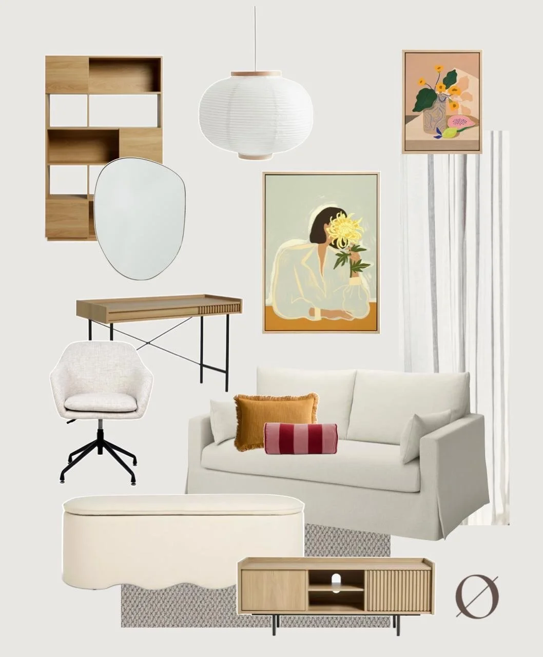 Last week we shared the individual pieces for this multipurpose room, but here&rsquo;s where it all starts to come together.

These design boards are a key part of our process, helping you see how everything works as a whole and making it easier to s