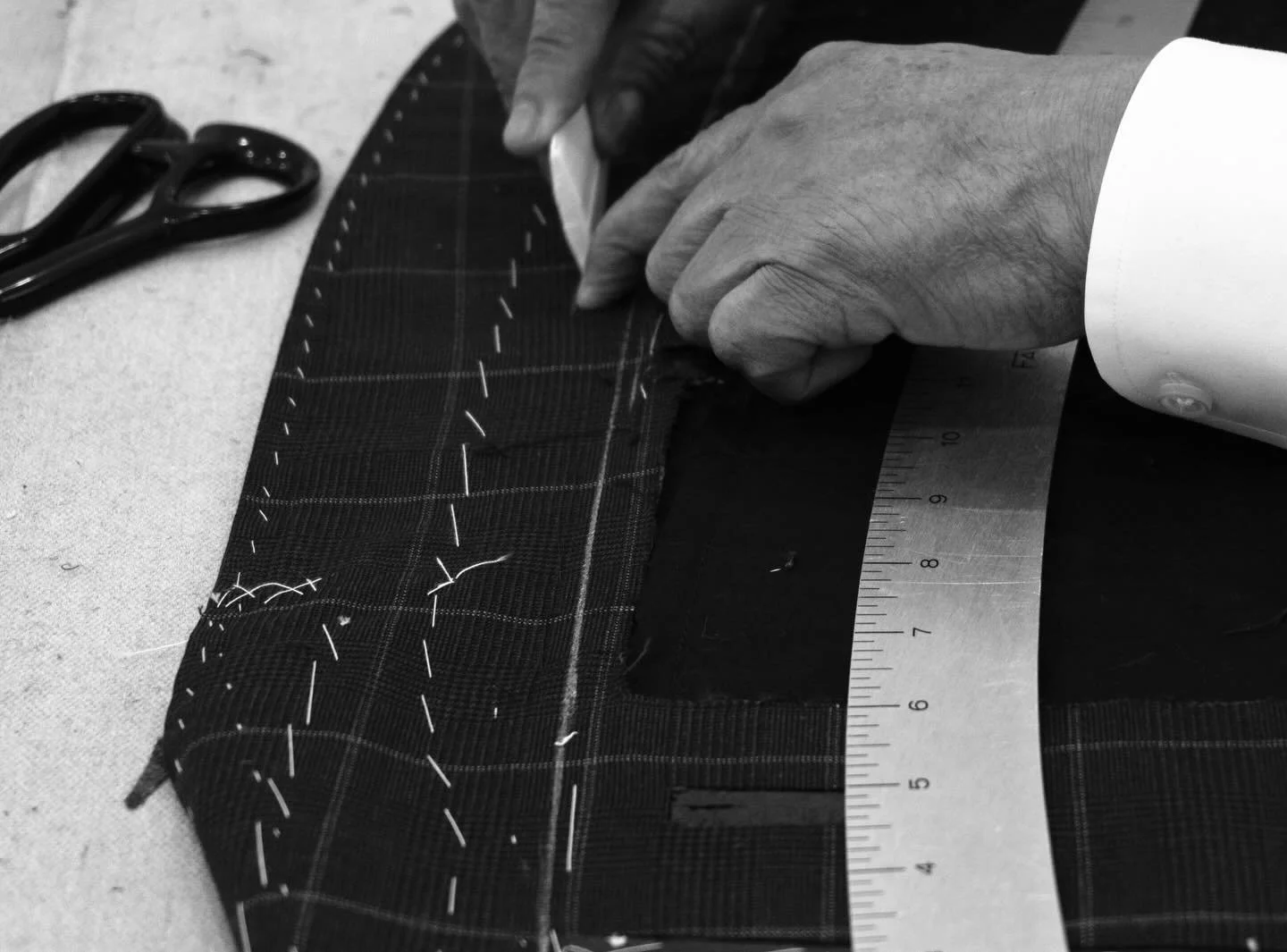 A Gruber&rsquo;s and Son bespoke suit in progress at 70 Arch Street.
