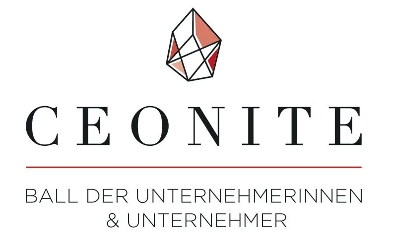 Logo mit geometrischer Kristallgrafik oben, darunter der Schriftzug "CEONITE" und der Slogan "Ball der Unternehmerinnen & Unternehmer".