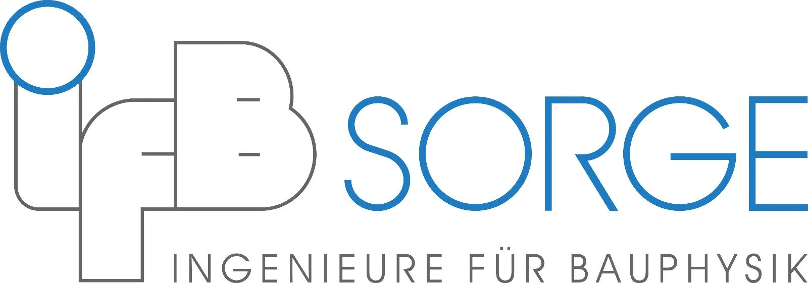 Logo mit Text 'IFB SORGE Ingenieure für Bauphysik' in Schwarz und Blau.
