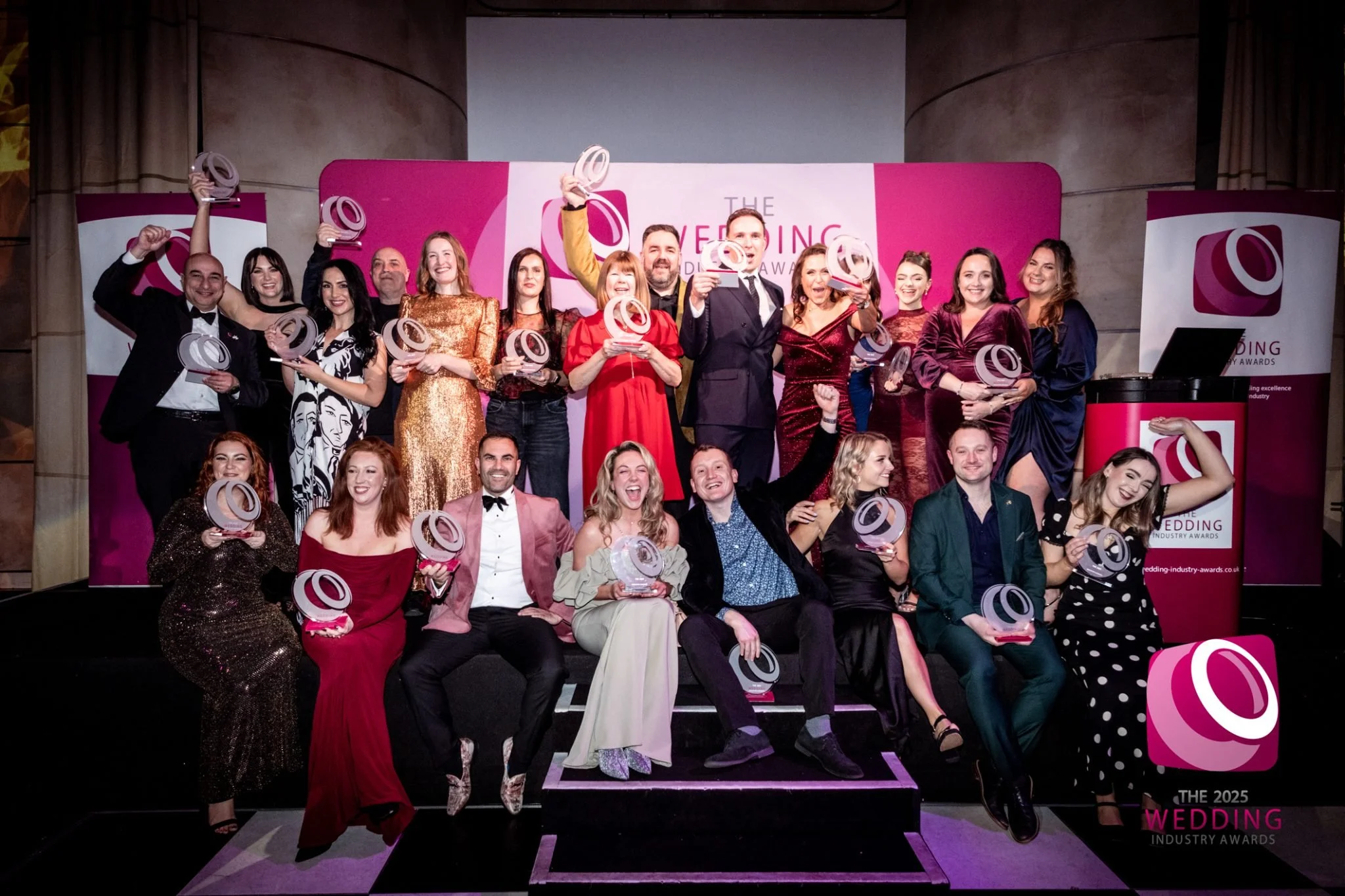 Alfie and fellow national winners at the 2025 Wedding Industry Awards event in London