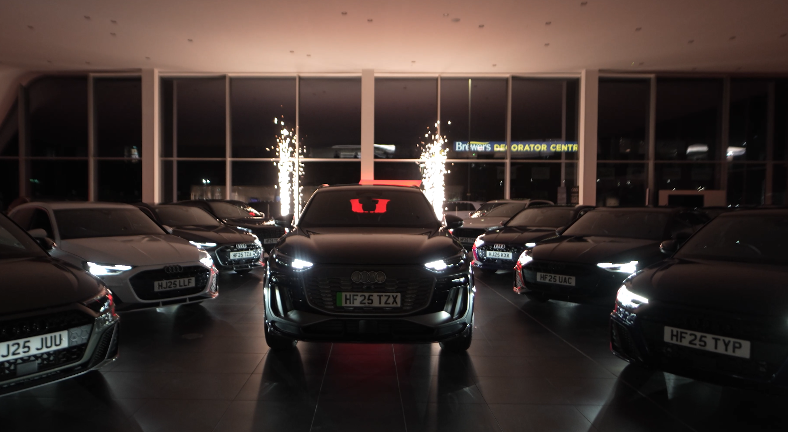 cold spark display for Poole Audi corporate handover event