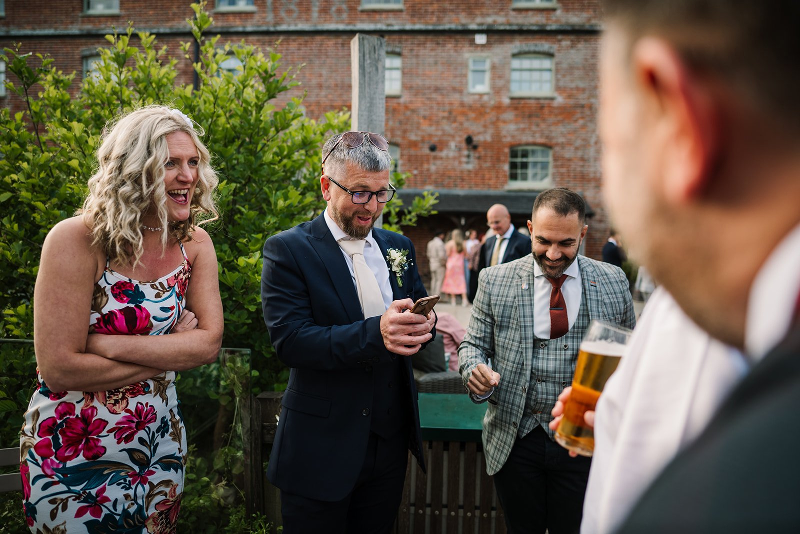 Guests enjoying entertainment at a beautiful Dorset countryside event venue