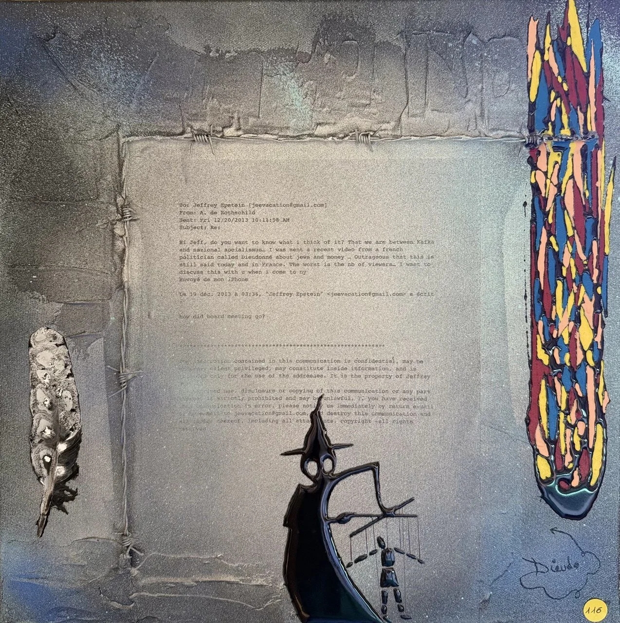 116 - La marionnette de Rotshild (40x40)
Collection privée