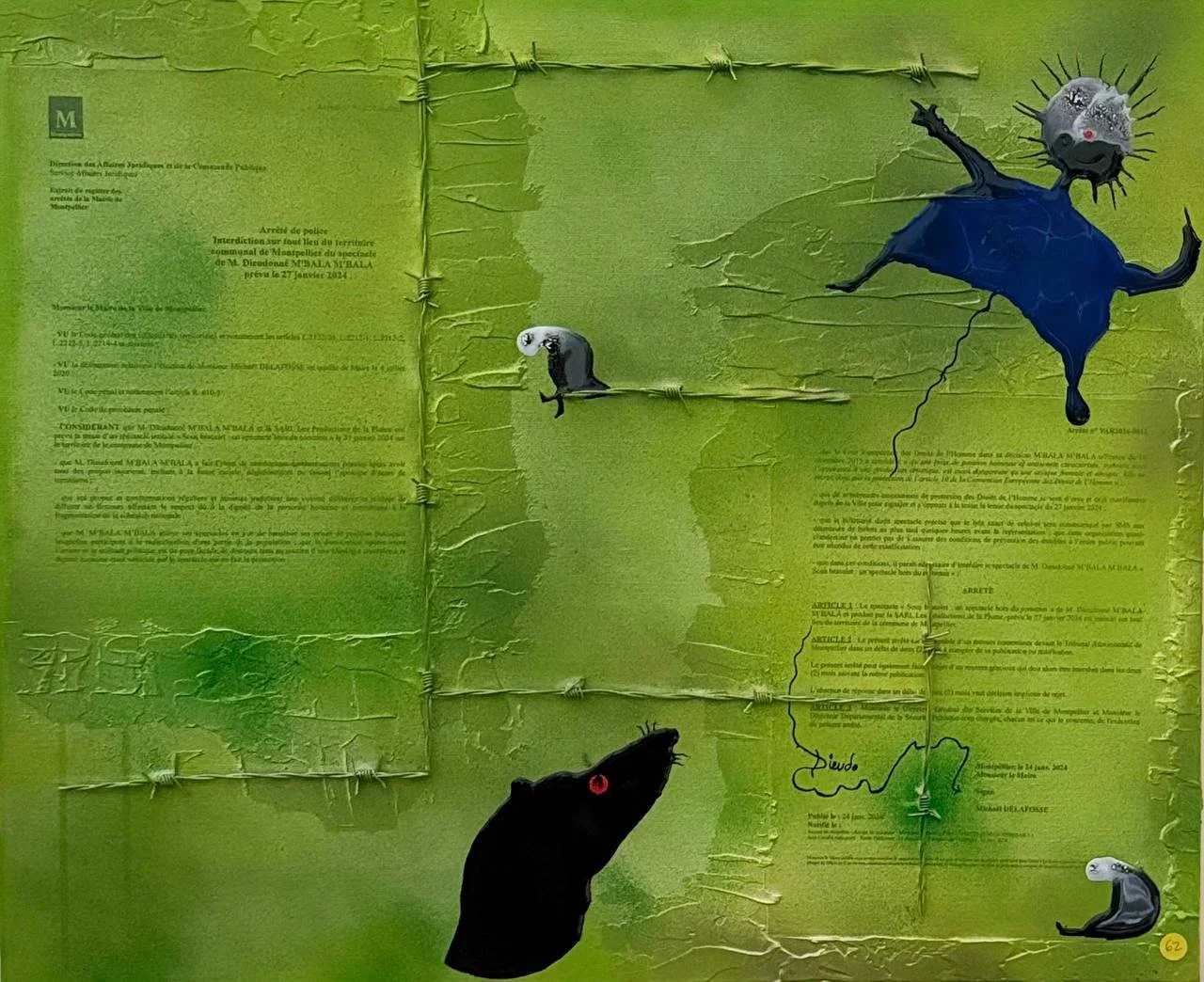 62 - Le clown cerf-voolant (65x54)