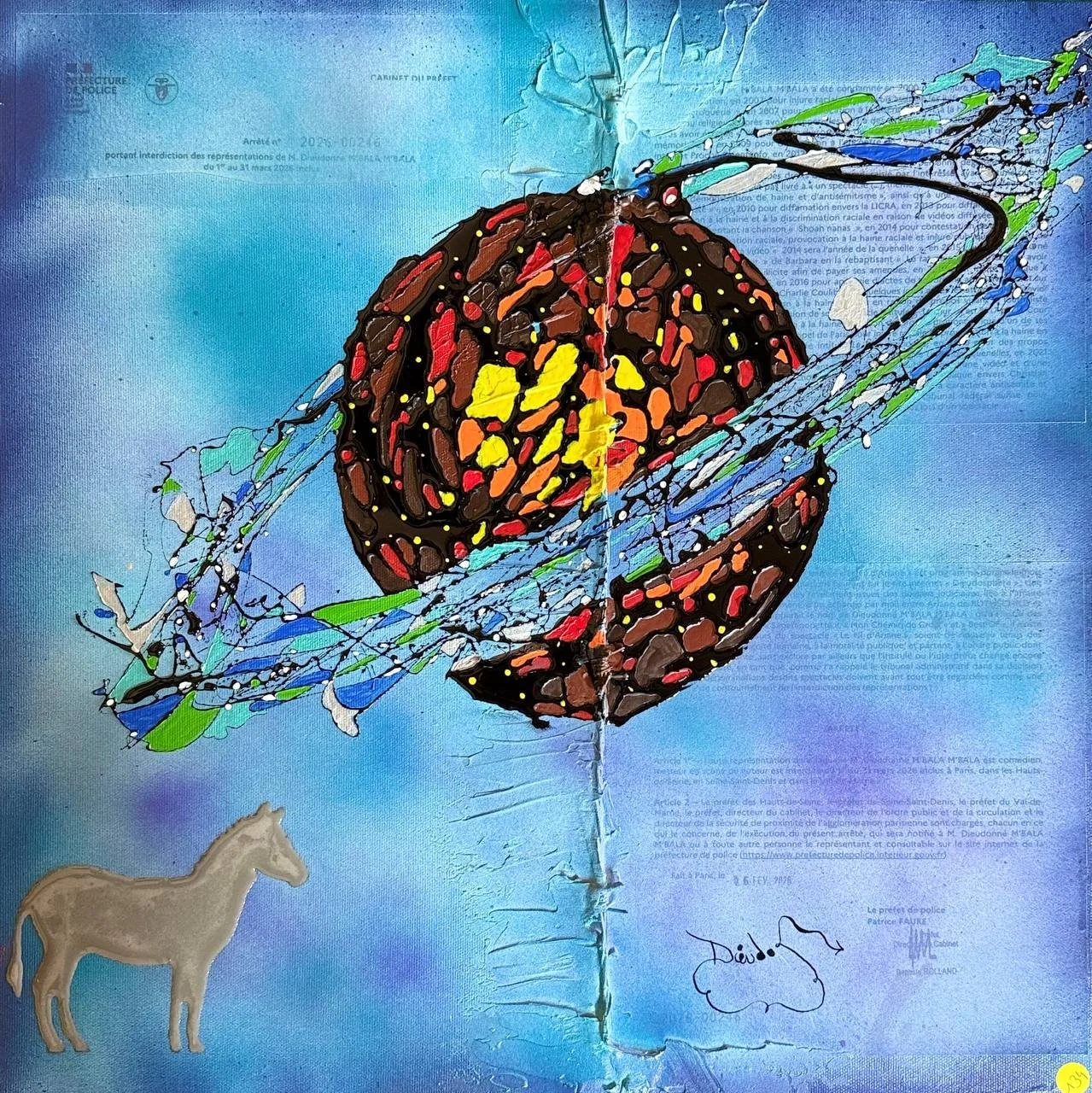 134 - Poney cosmique (50x50) Collection privée