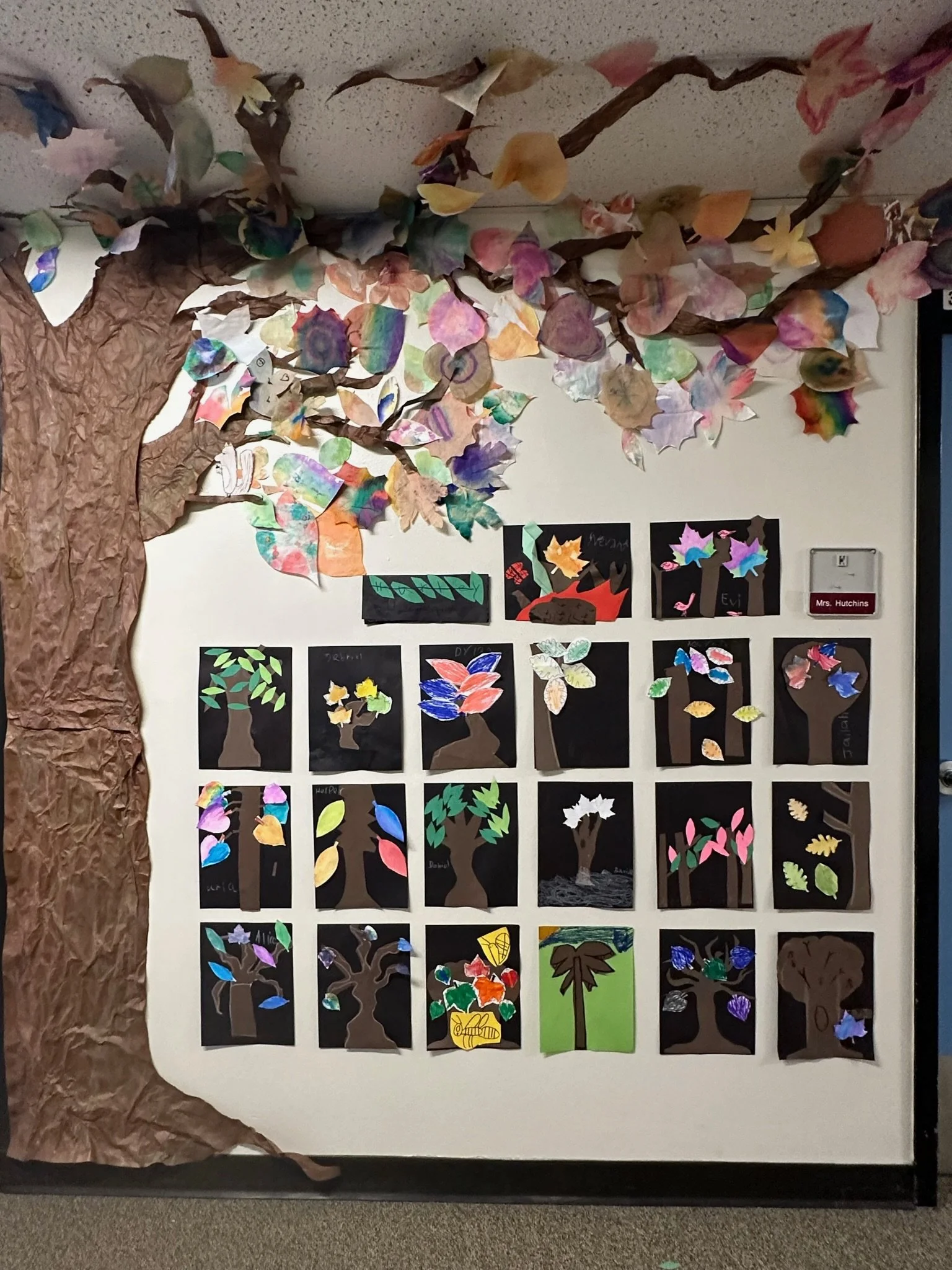 "Enchanted Forest Collages" by 2nd grade artists (2023).