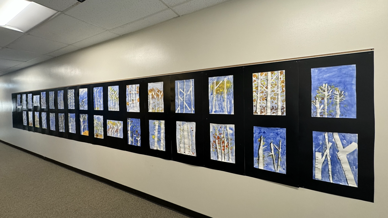 "Aspen Tree Project" by 5th grade artists (2024).