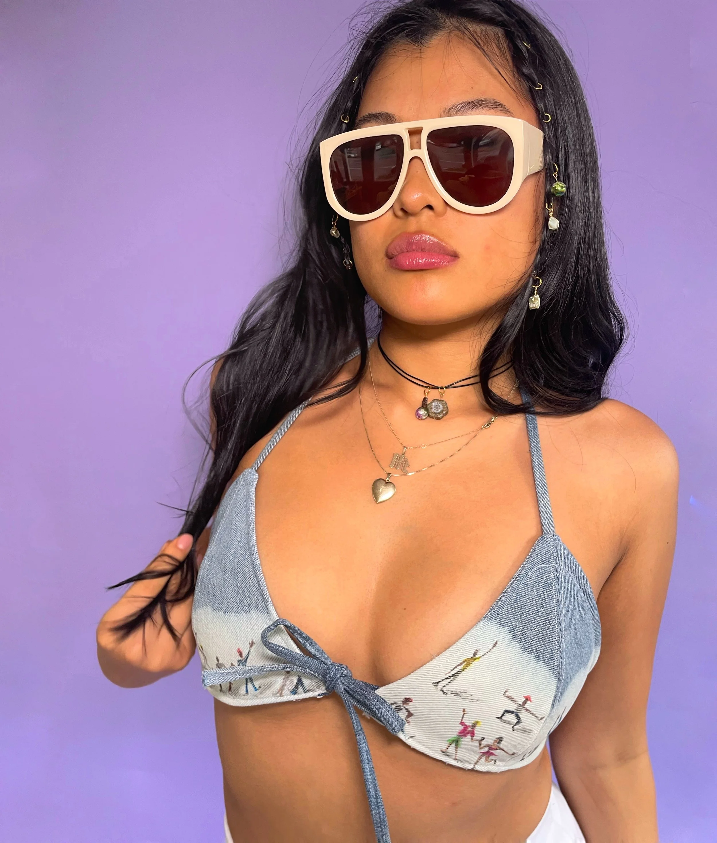 "Tiny Dancers" Denim Festival Top