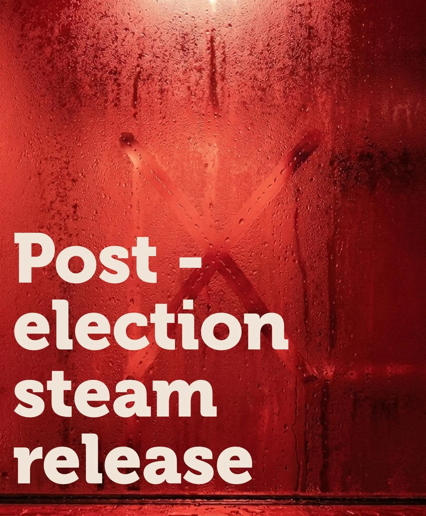 The air is thick, the tension is real, and the energy is electric. ⚡️Book your class on Monday to release the steam after the elections!

After weeks of collective holding of breath, it will finally be time to exhale. Monday will be about the purge.
