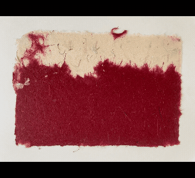 papel de algodón rojo y natural con calendula