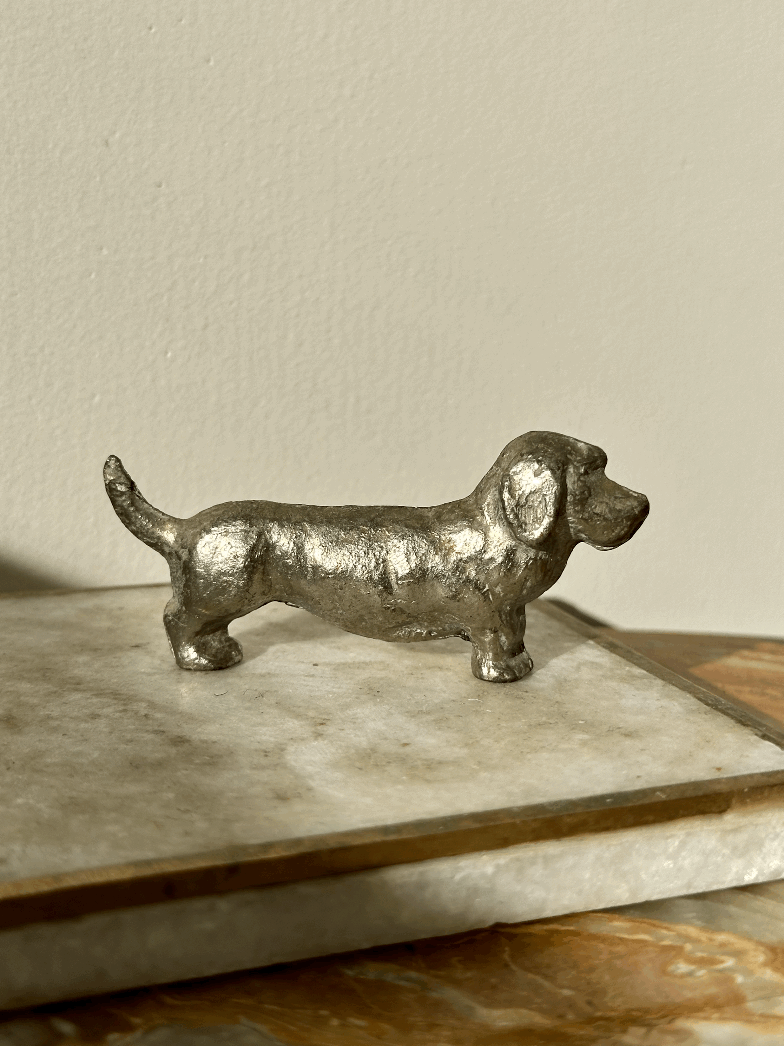 Silver Plated Dachshund Figurine