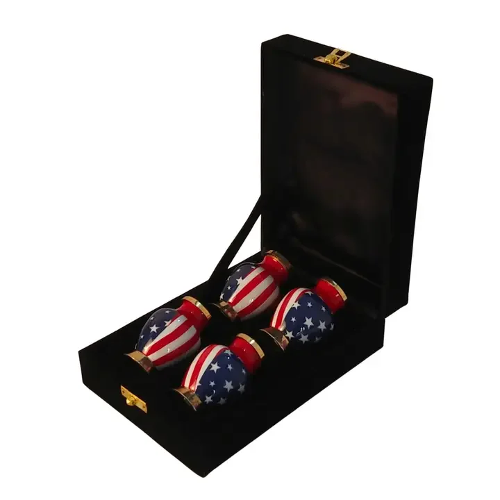 American Flag Mini Keepsake Cremation Urn Set of 4