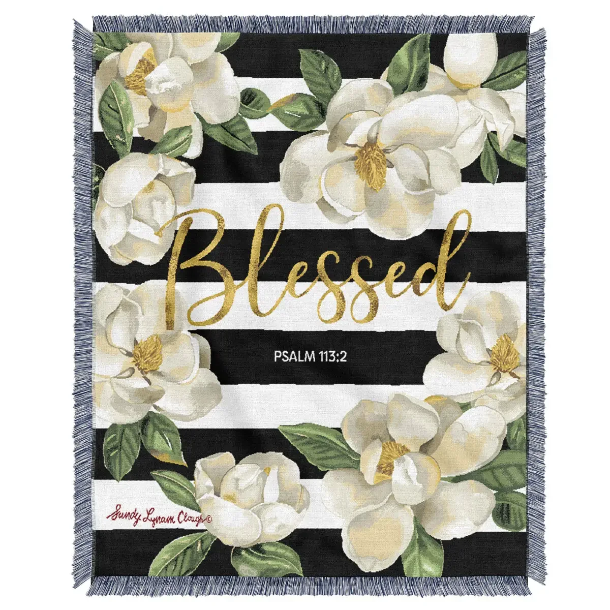 Blessed Magnolia Psalm 113:2 Throw