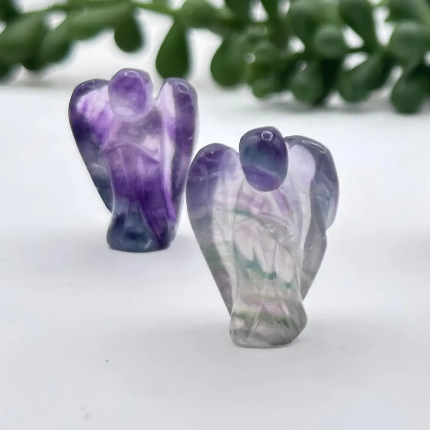 Angel 1" Rainbow Fluorite Semi-Precious Gemstone Figurine