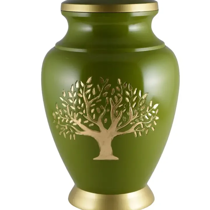 Gold Tree of Life Green/Gray/Black - Unique Design Urn