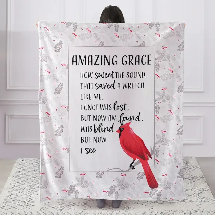 Inspirational 50" x 60"  Faux Fur Blanket