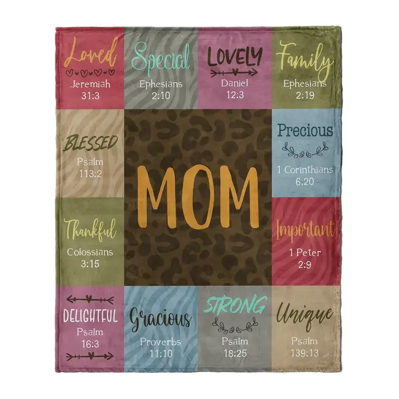 "Mom" Scripture Blanket