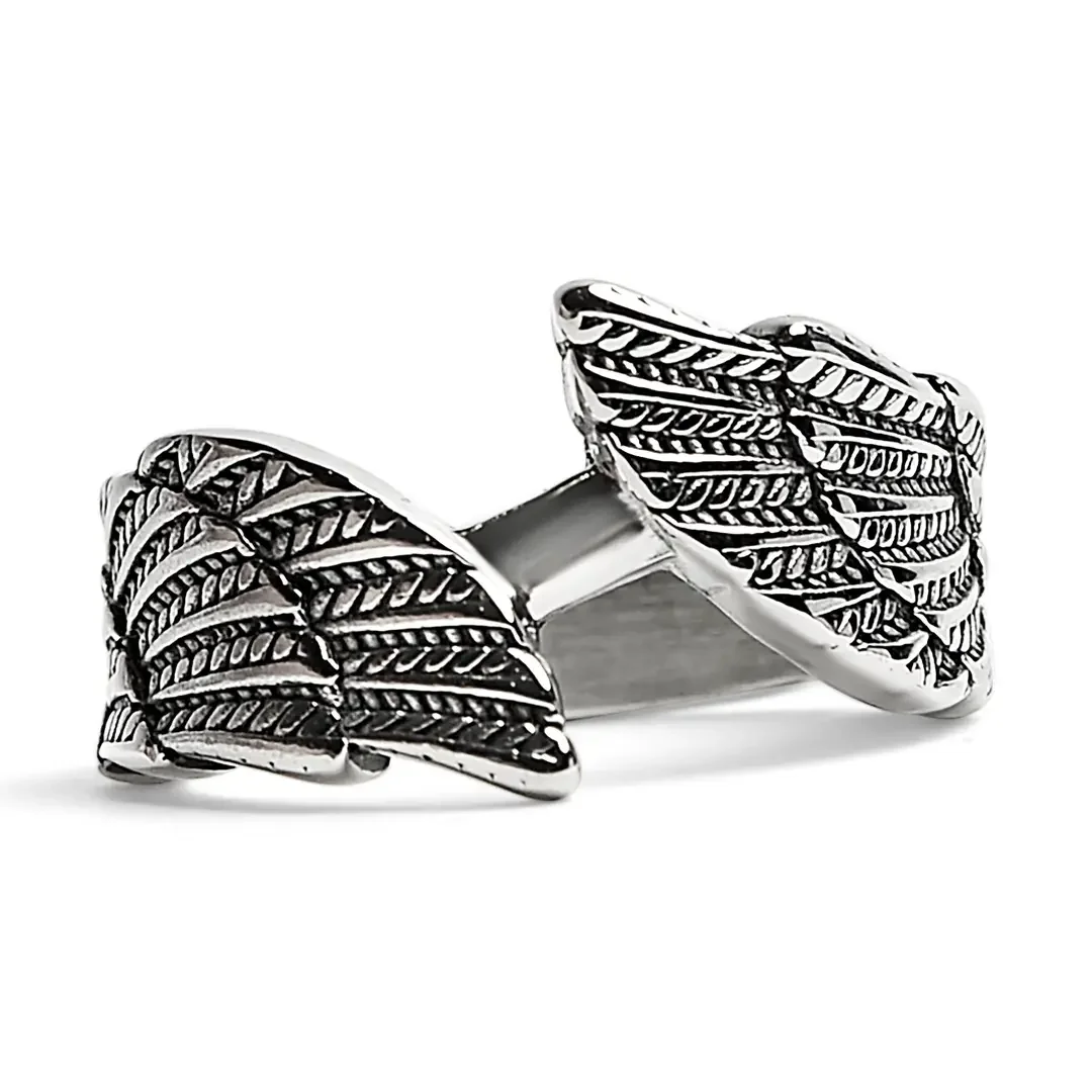 Stainless Steel Angel Wings Ring