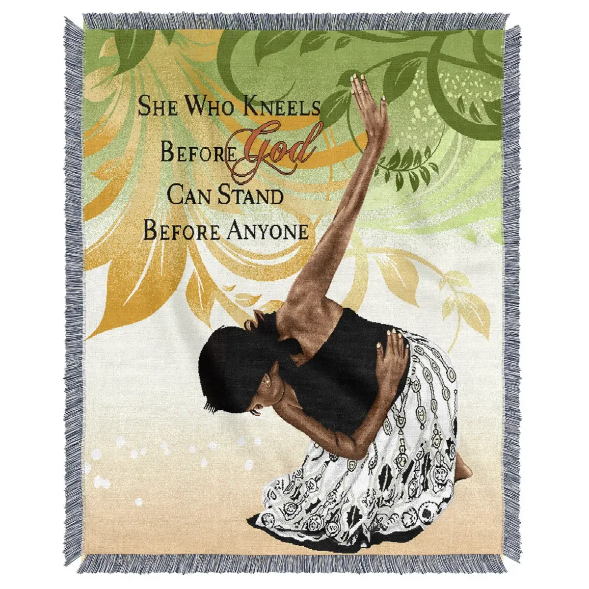 Inspirational Tapestry Throw- "She Who Kneels"