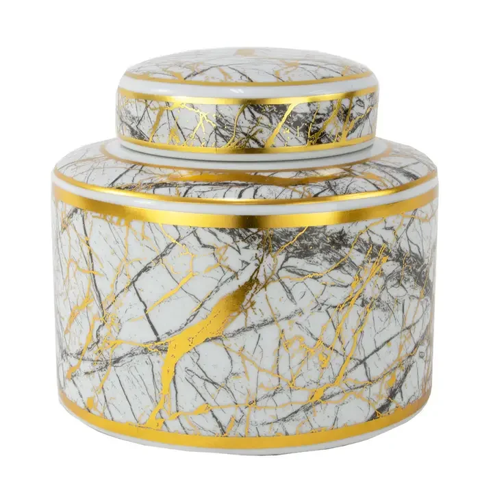 White Black Gold Urn