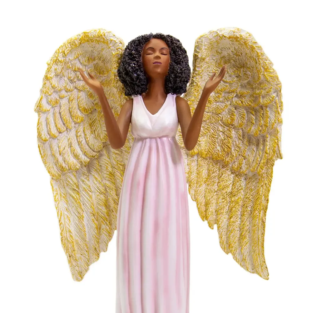 Pink Angel Figurine w/ Glitter Accents