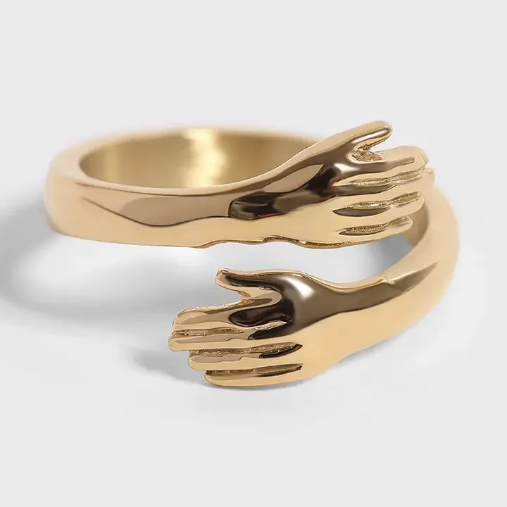 18K Gold Pvd Stainless Steel Hug Ring