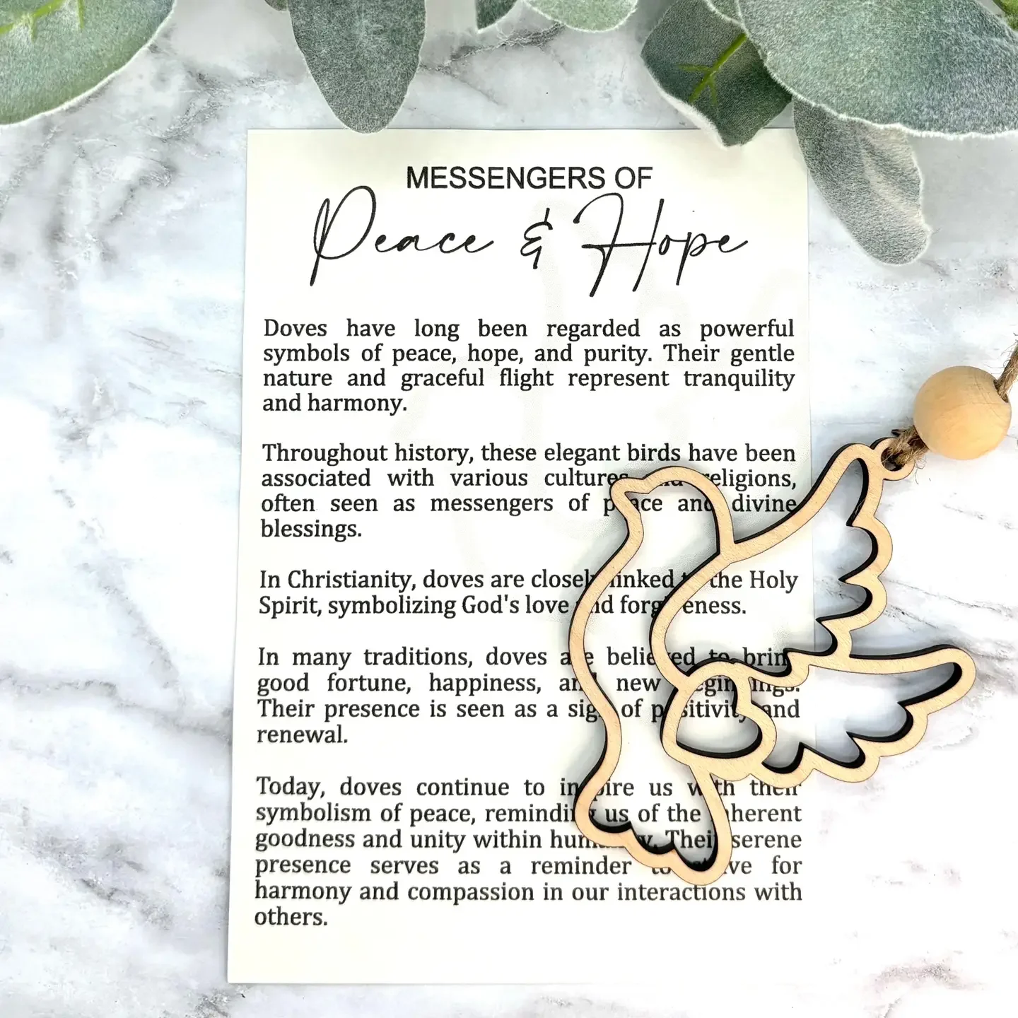 Dove Story Card Ornament/Charm