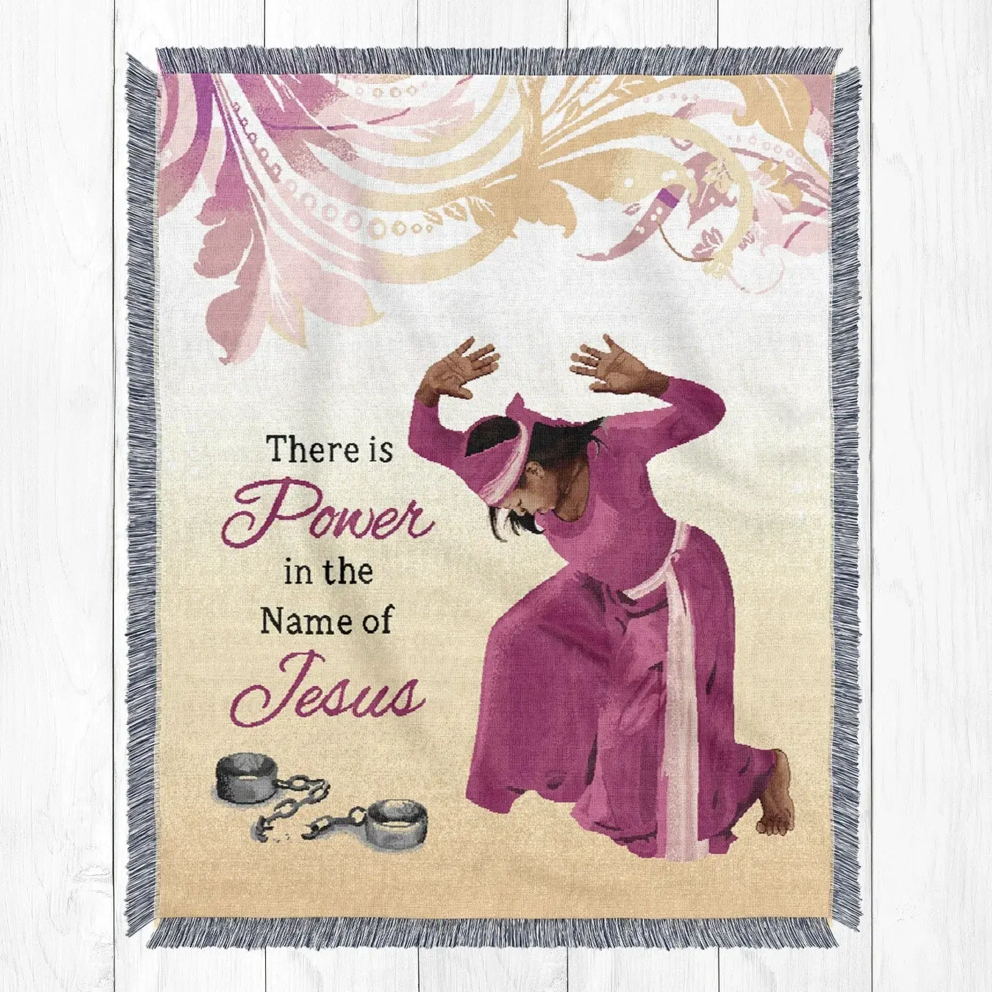 “There Is Power in the Name of Jesus” Inspirational Throw