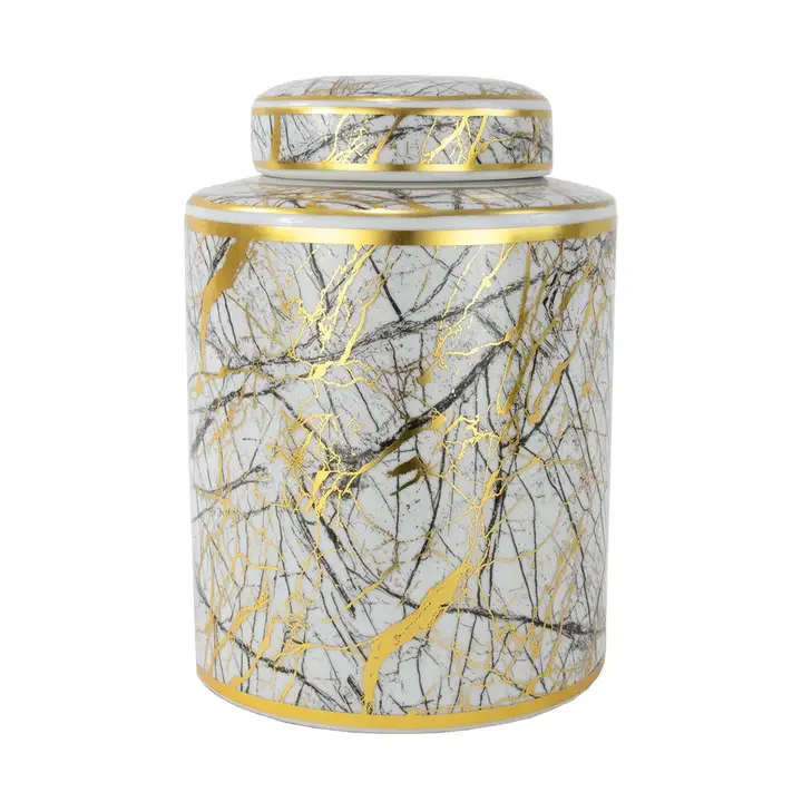 White Black Gold Urn