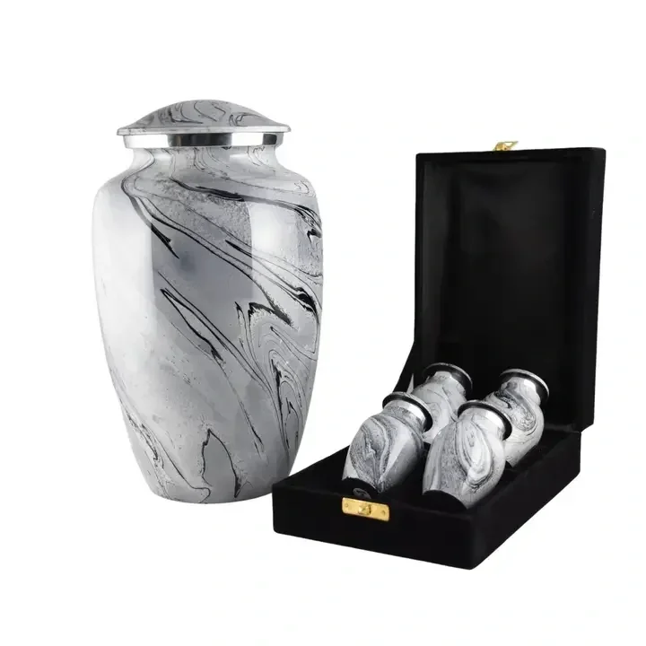 Premium Marble Finish Keepsakes Set of 4 For Ashes
