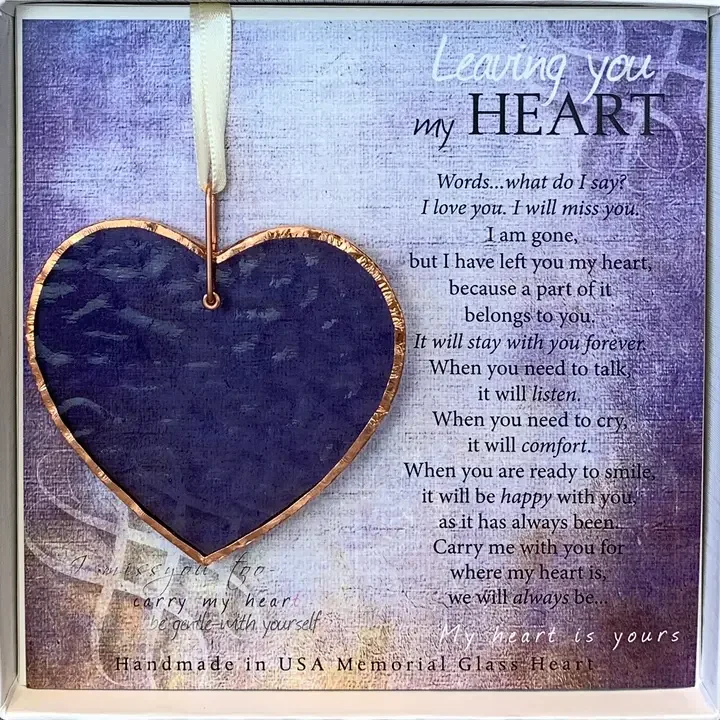 Leaving You My Heart Memorial Stained Purple