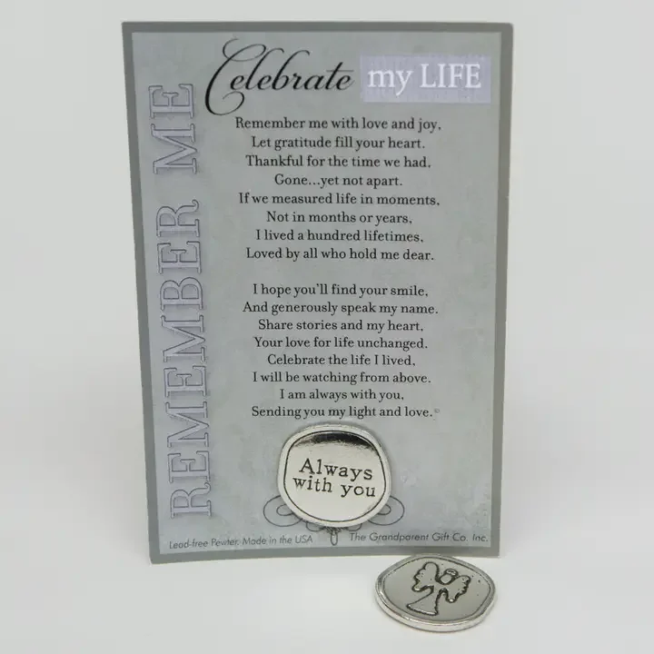 Celebration of Life Memorial Handmade Pewter Coin
