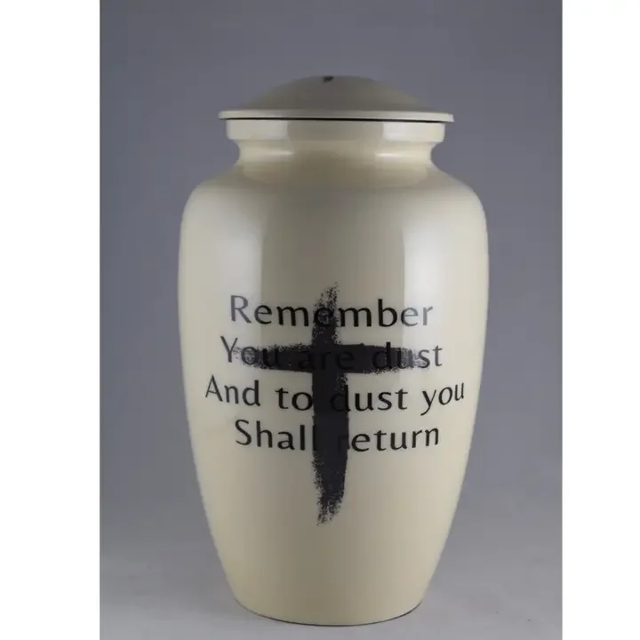 Holy Cross with Remember That You Are Dust Cremation Urn