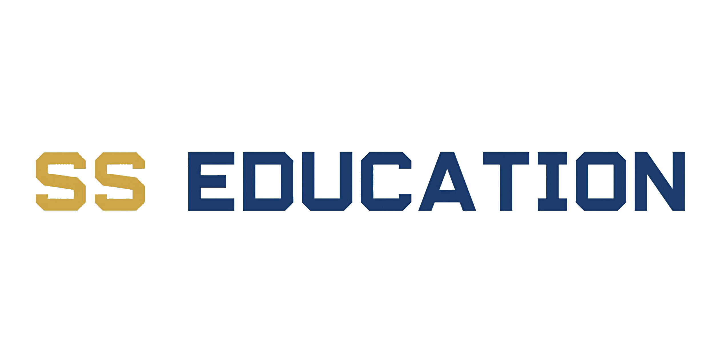 Logo with the text 'SS EDUCATION' in stylized font, with 'SS' in gold and 'EDUCATION' in blue.