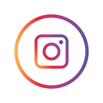 Instagram logo with multicolored gradient circle and camera icon in the center.