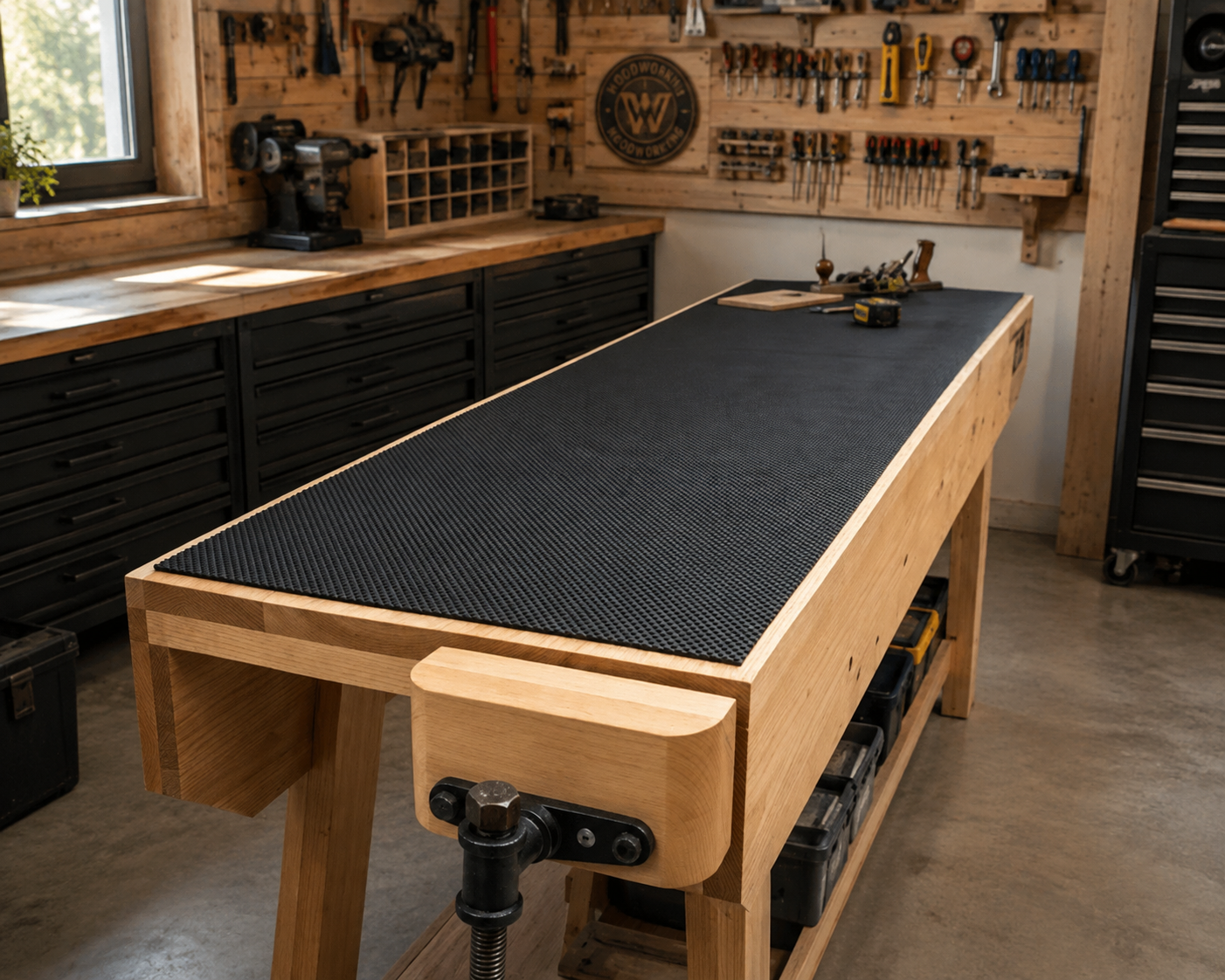 Workbench Mat Gray 22IN x 84IN - with grid