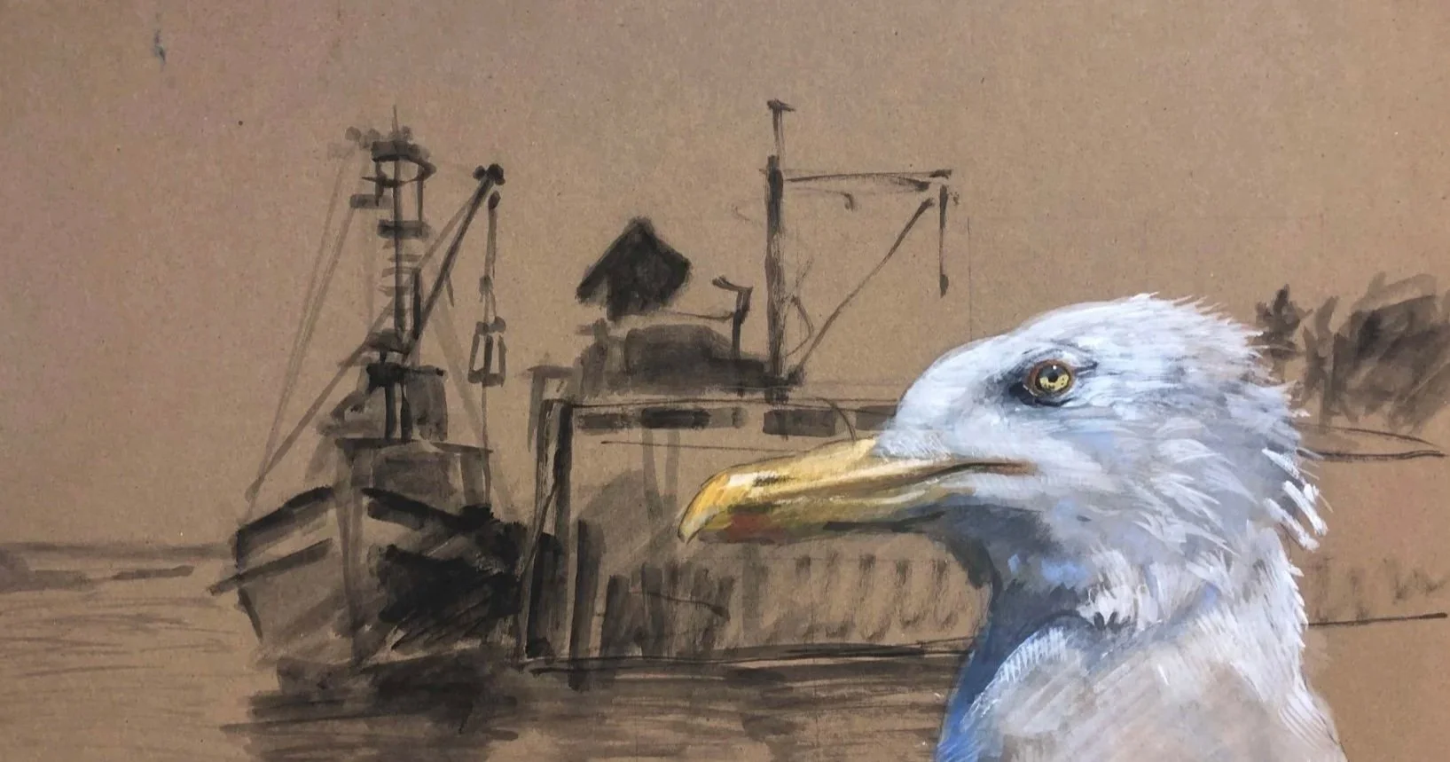 Monhegan Dock
19” x 26” 
Acrylic on chipboard