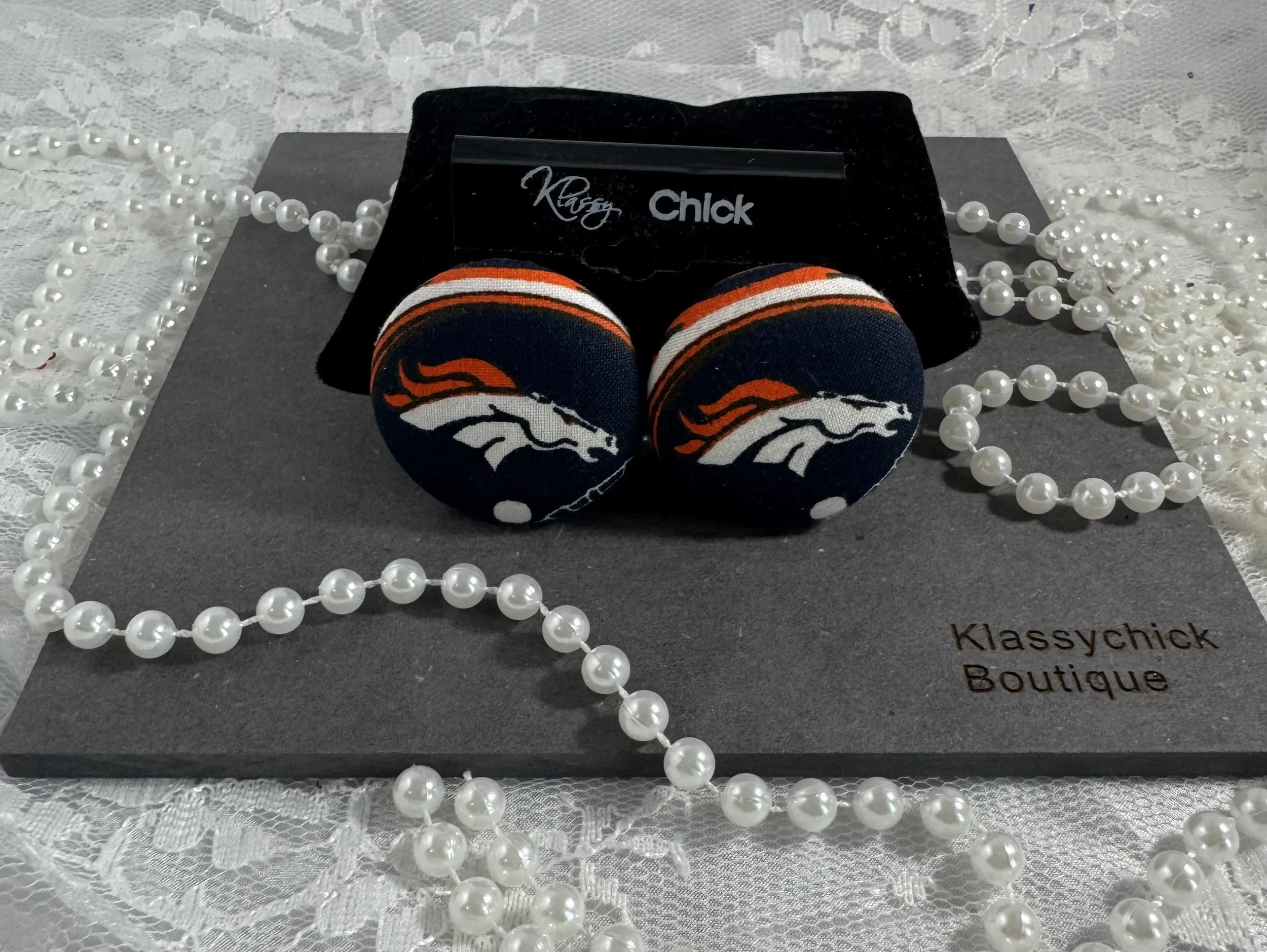 Denver Broncos Game Day Button Earrings