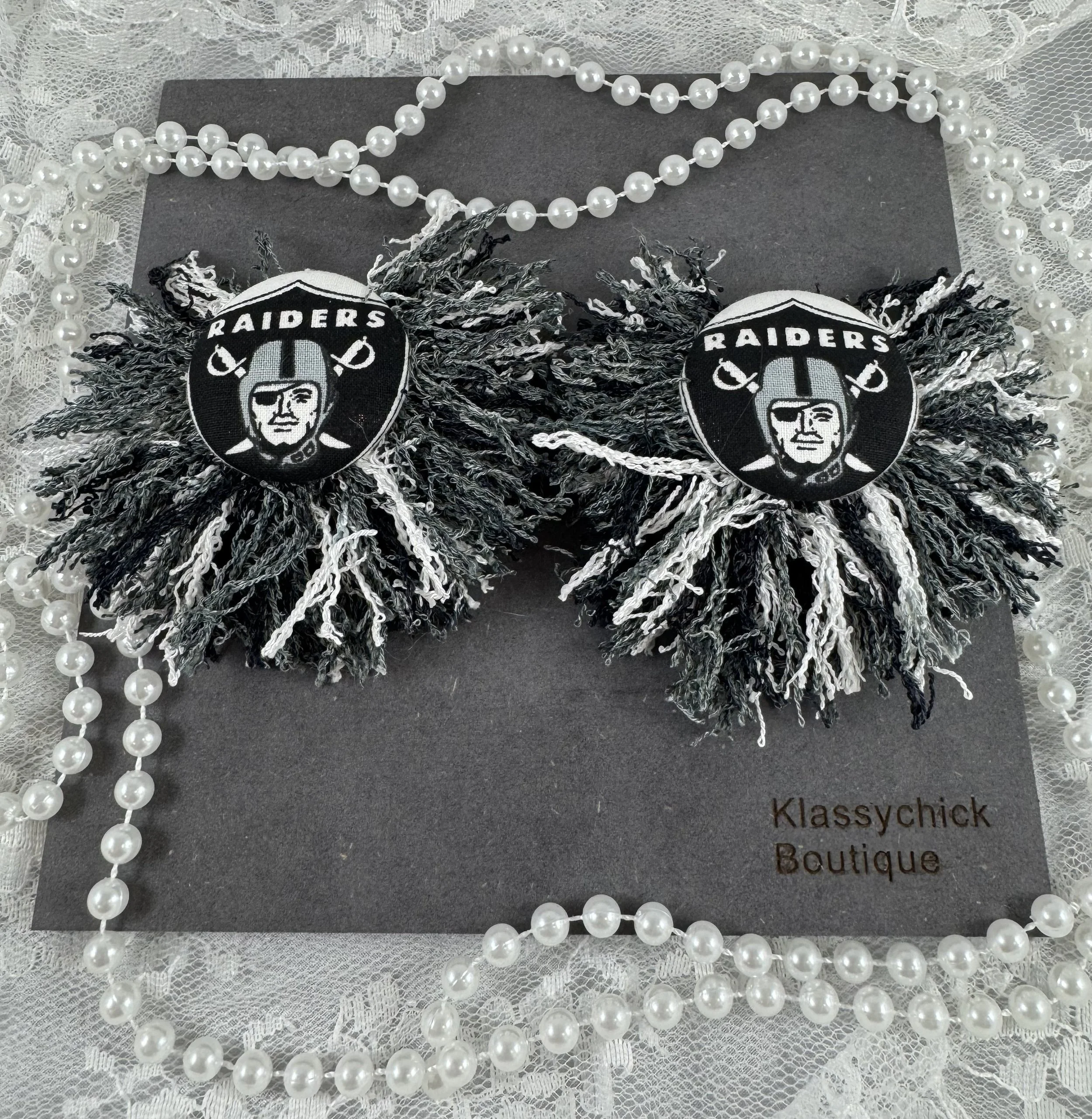 Las Vegas Raiders Game Day Glam Tassel Earrings