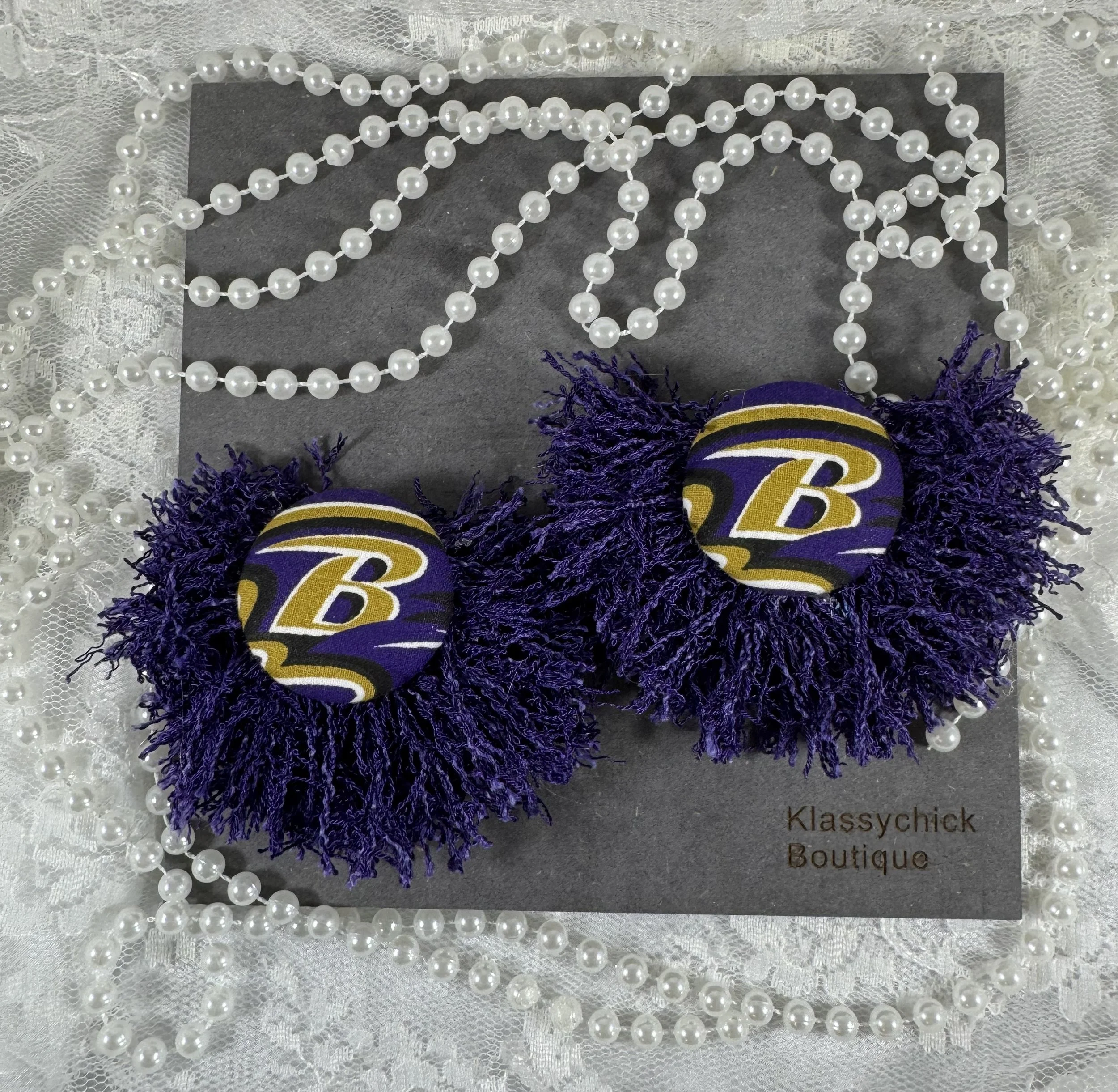 Baltimore Ravens Game Day Glam Tassel Earrings