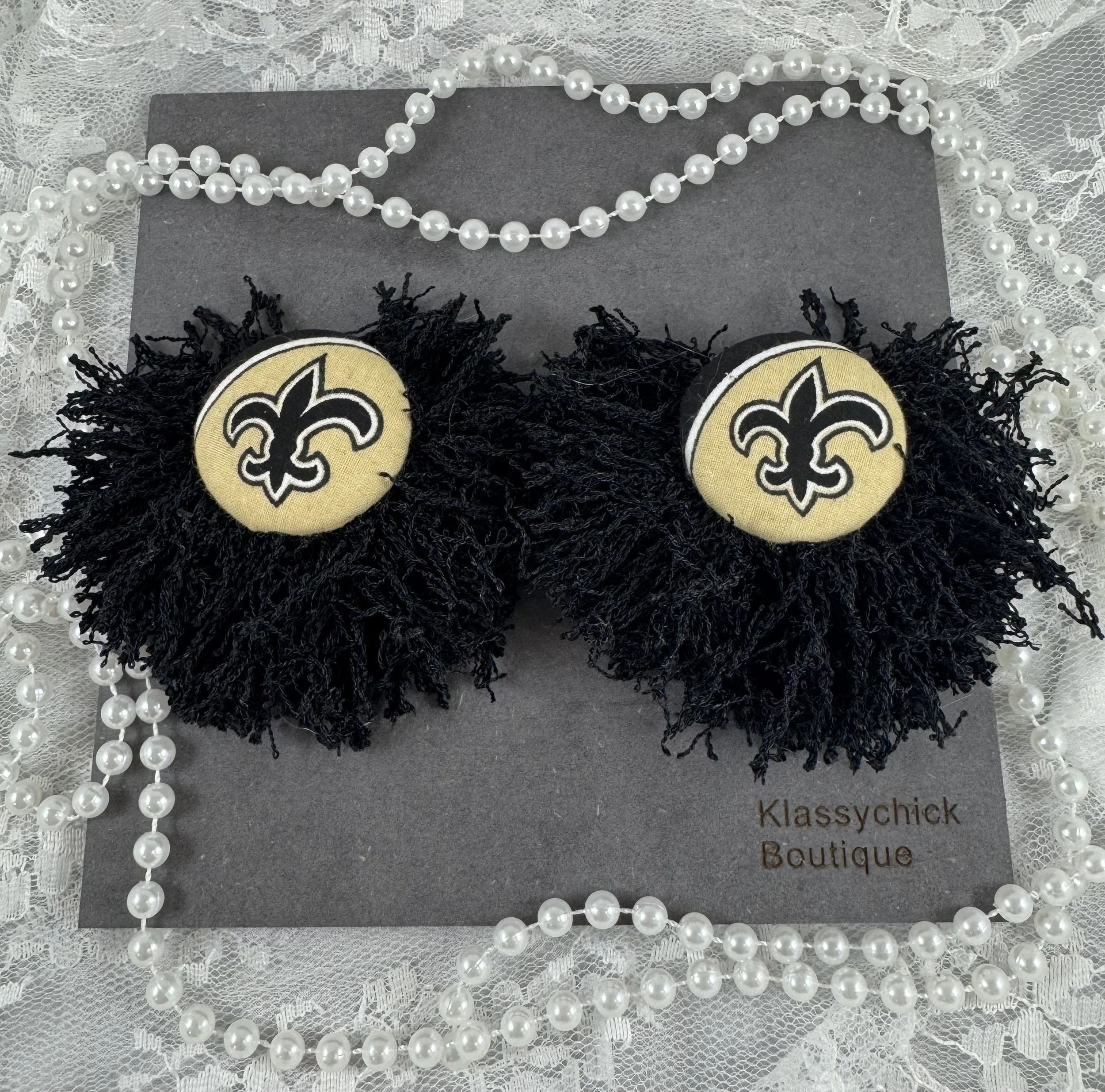 New Orleans Saints Game Day Glam Tassel Earrings