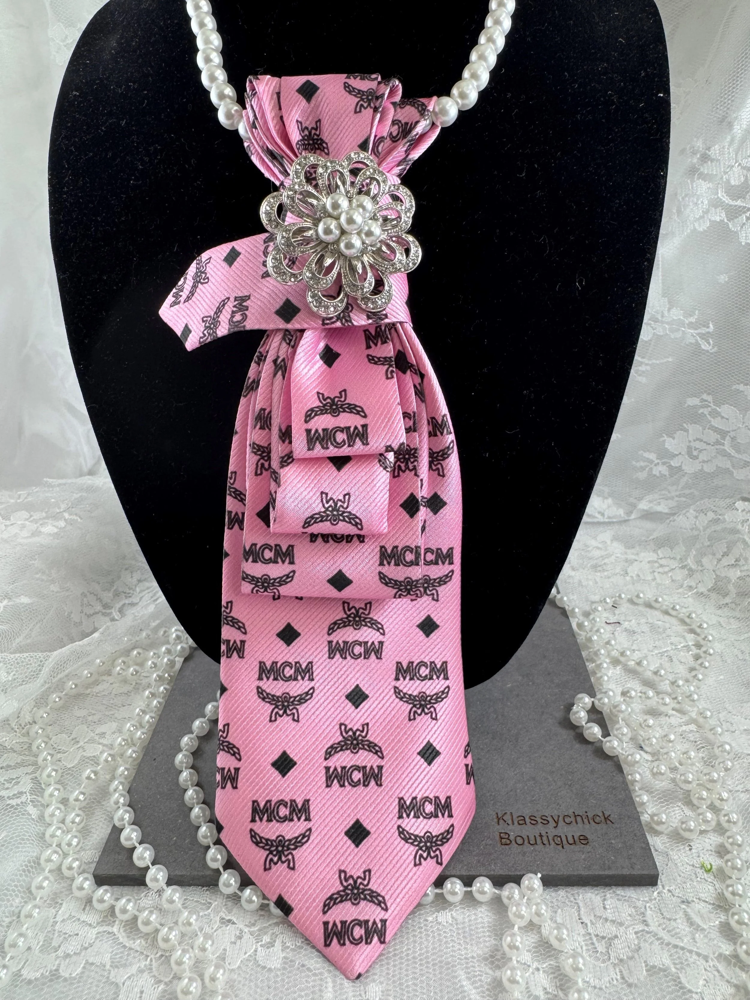 Pink Luxury Inspired MCM Statement Tie