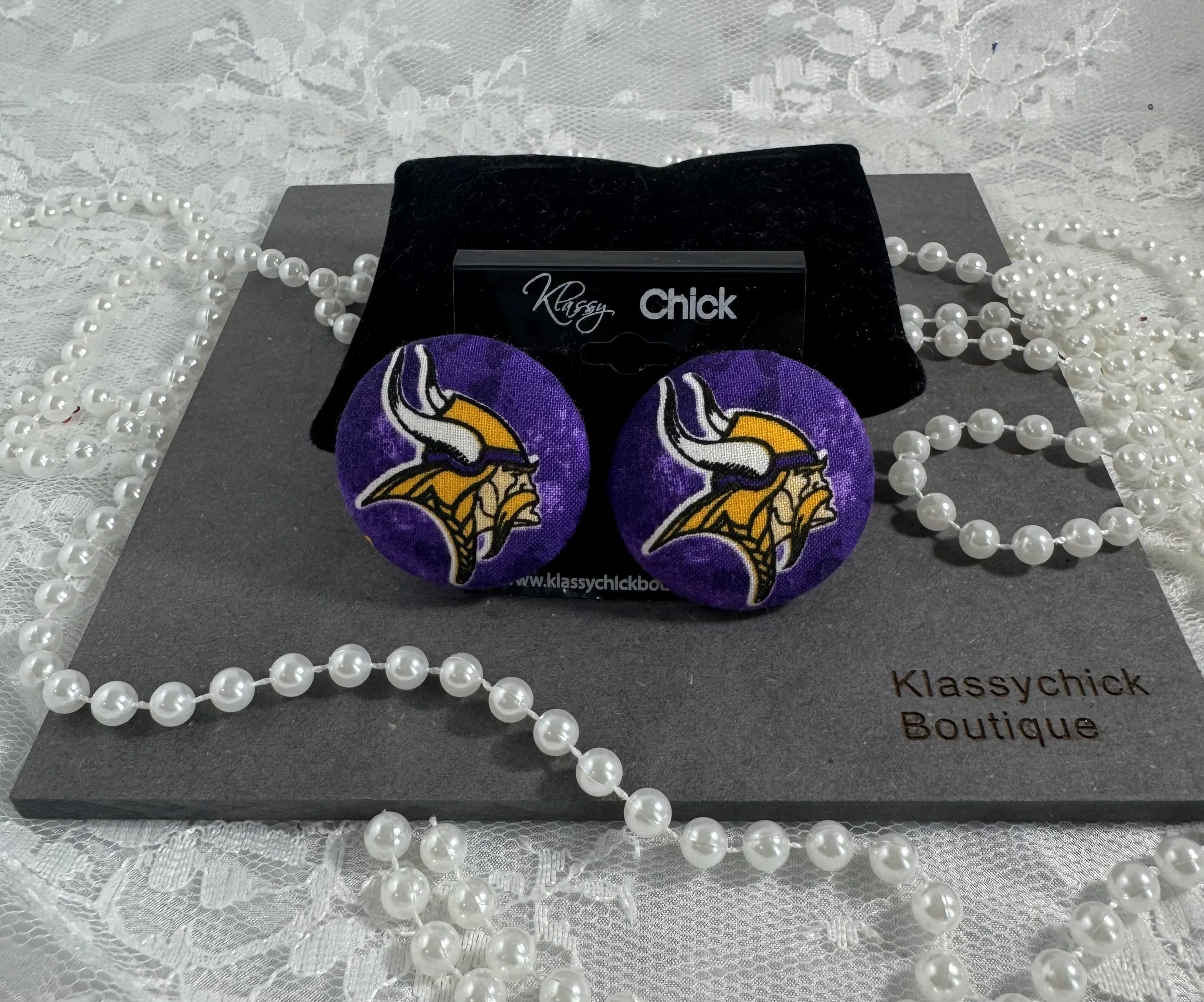 Minnesota Vikings Game Day Button Earrings