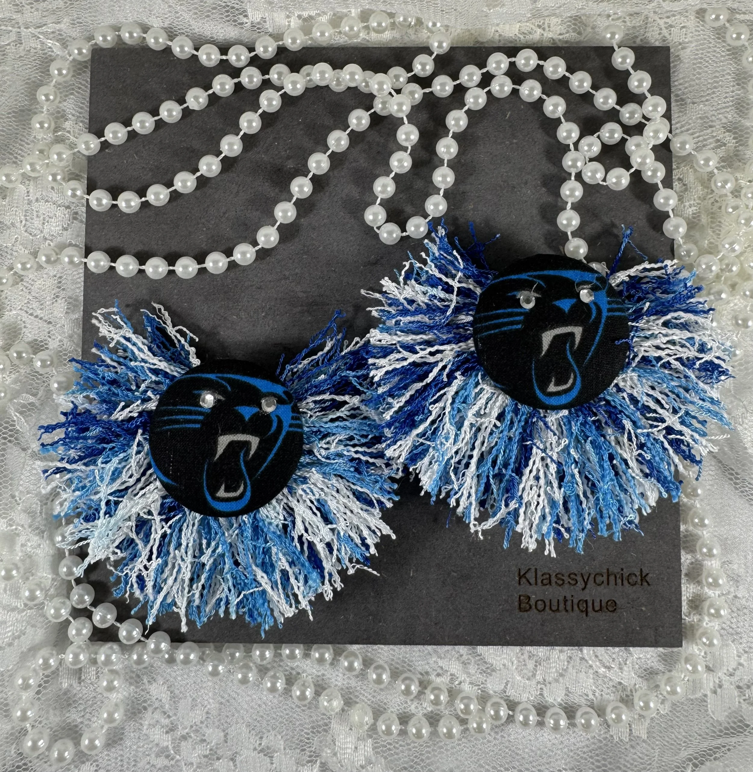 Carolina Panthers Game Day Glam Tassel Earrings