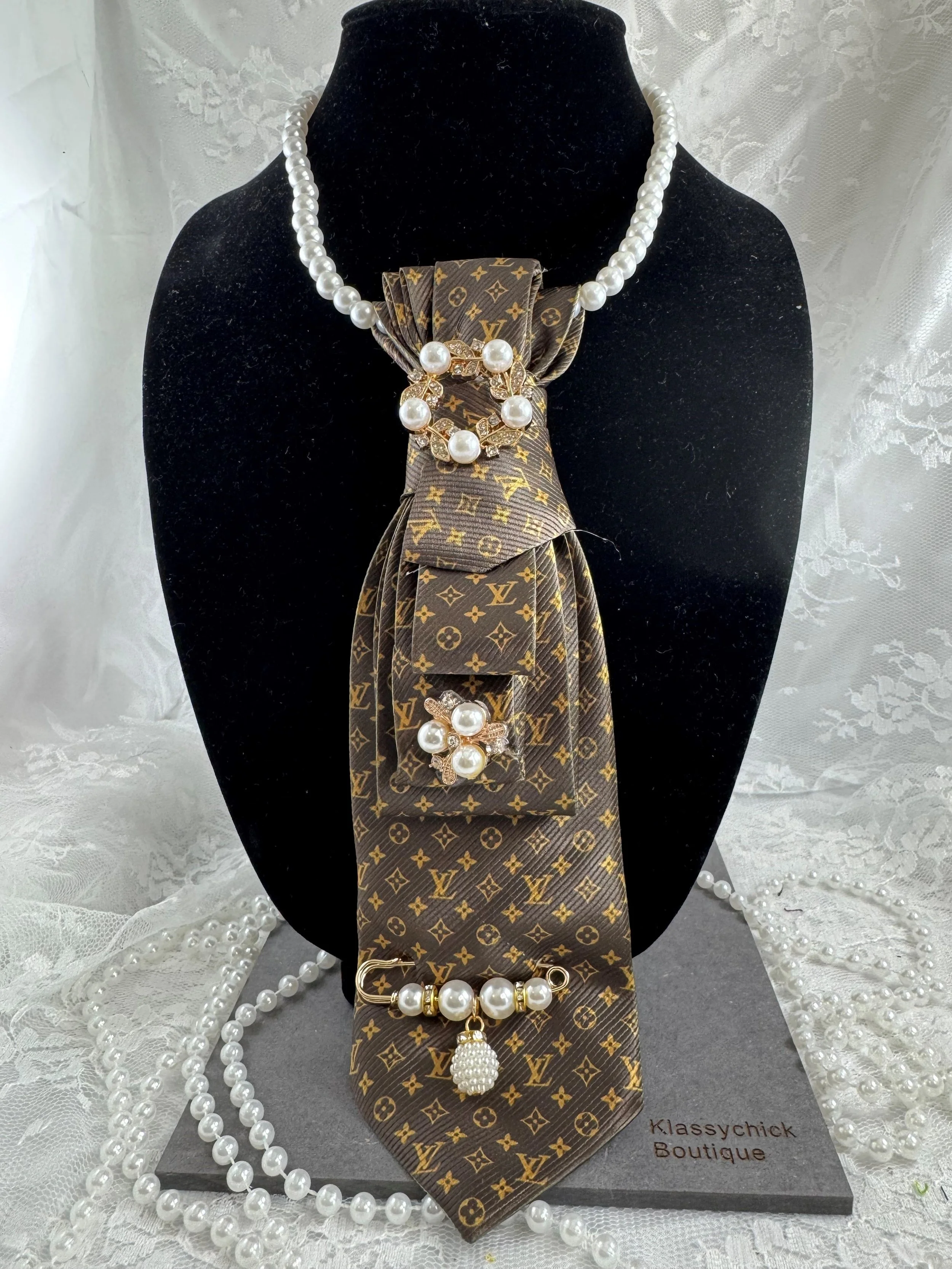Luxurious LV Inspired Accent Necktie