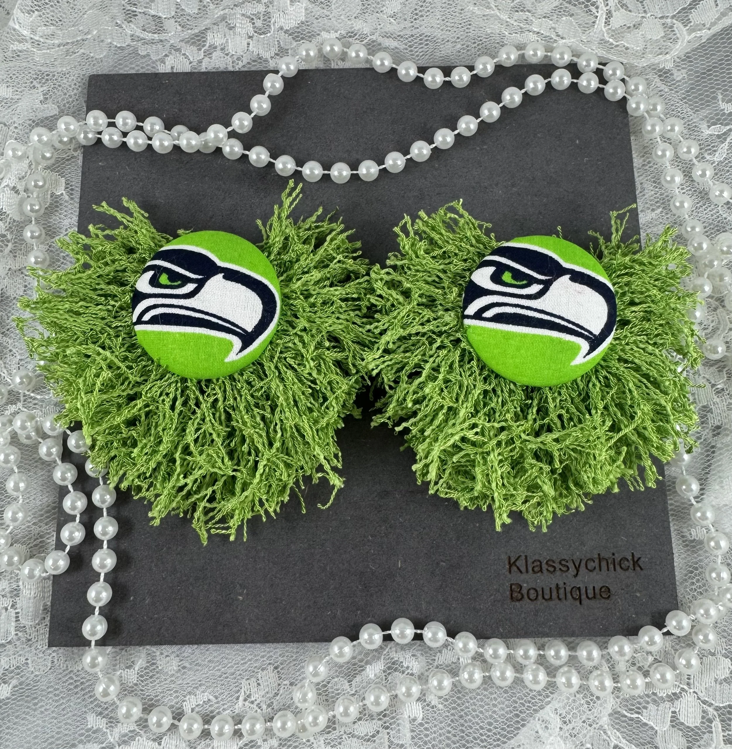 Seattle Seahawks Game Day Glam Tassel Earrings