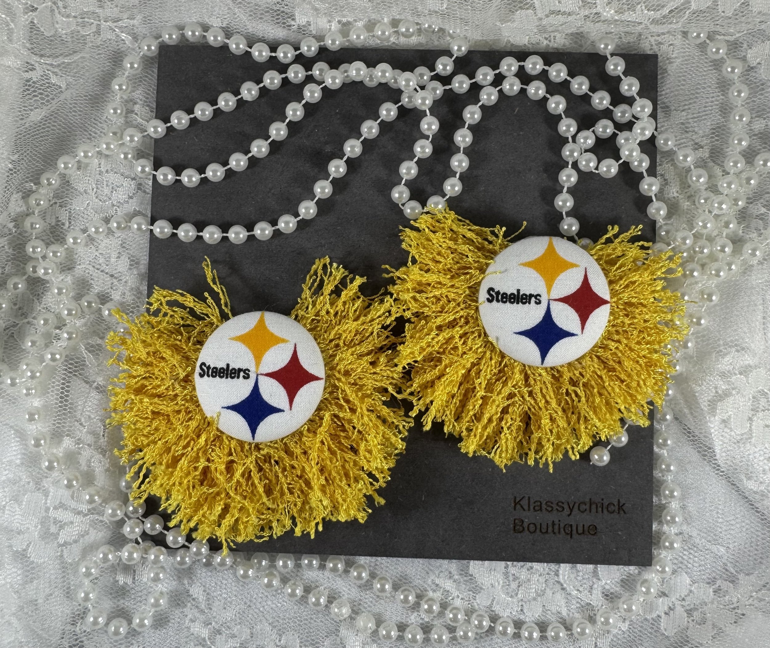 Pittsburg Steelers Game Day Glam Yellow Tassel Earrings