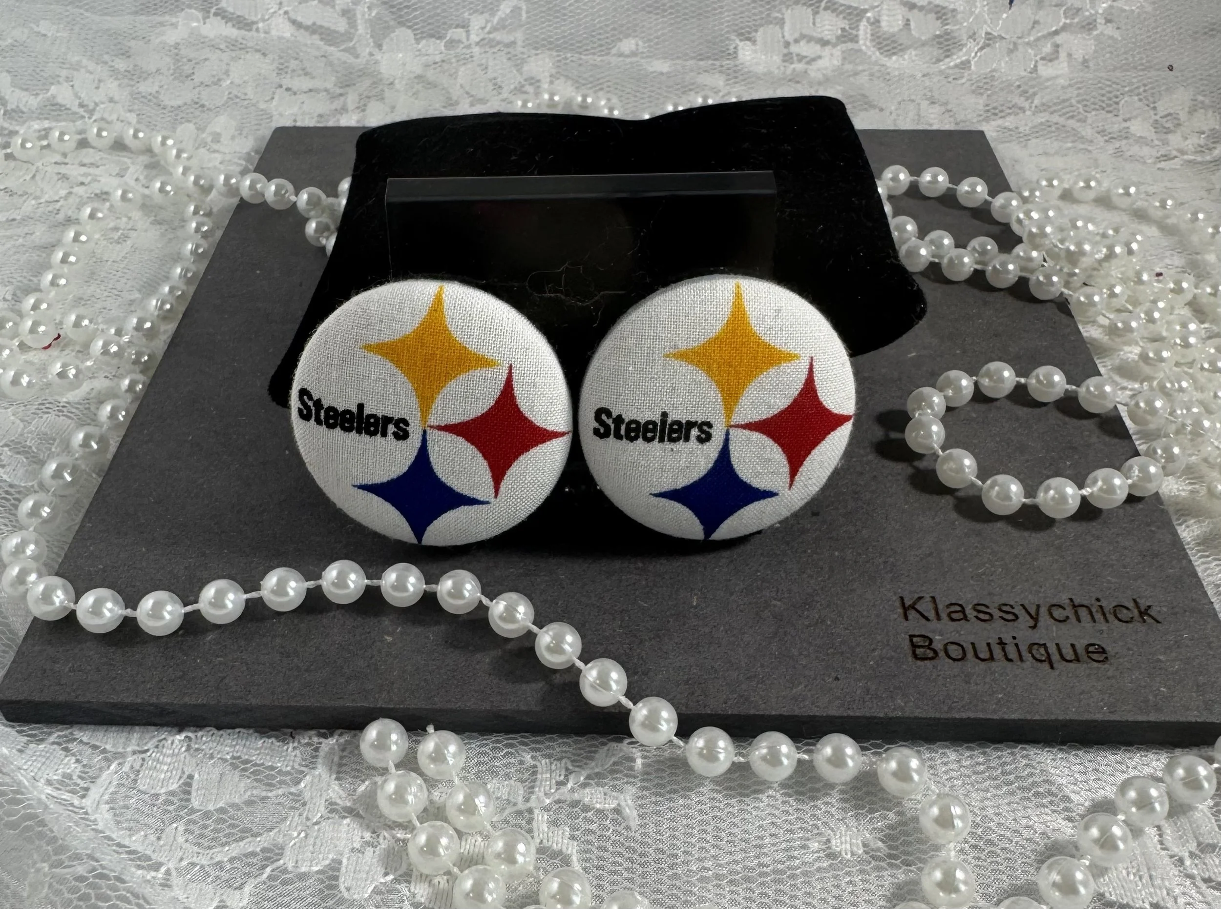 Pittsburg Steelers Game Day Button Earrings