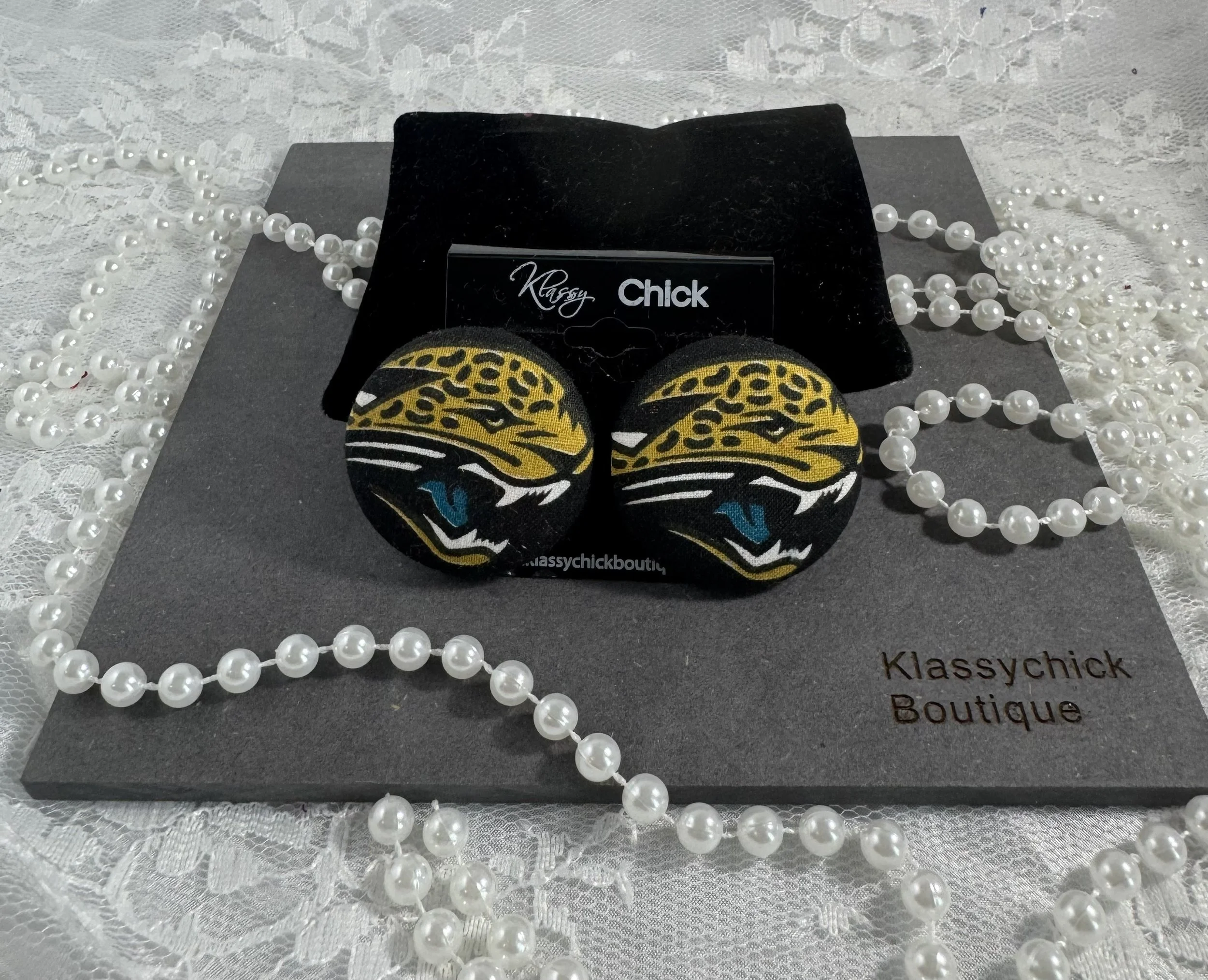 Jacksonville Jaguars Game Day Button Earrings